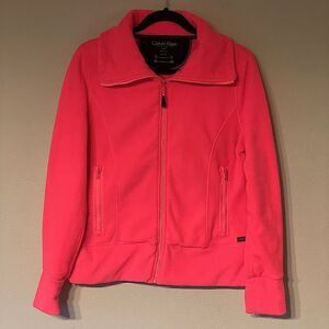 Women’s Calvin Klein Bright Pink, Quick-Dry, Performance Fleece Jacket. Size Med